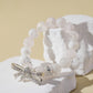 White Snowflake Stone Bracelet with Bow Charm