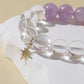 Clear Quartz & Purple Rabbit Hair Quartz Bracelet