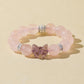 Rose Quartz Bracelet with Amethyst Bow