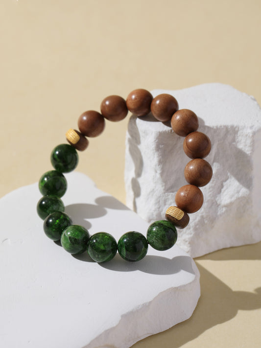 Diopside & Sandalwood Bracelet