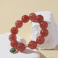 Strawberry Quartz Bracelet with Tourmaline Flower