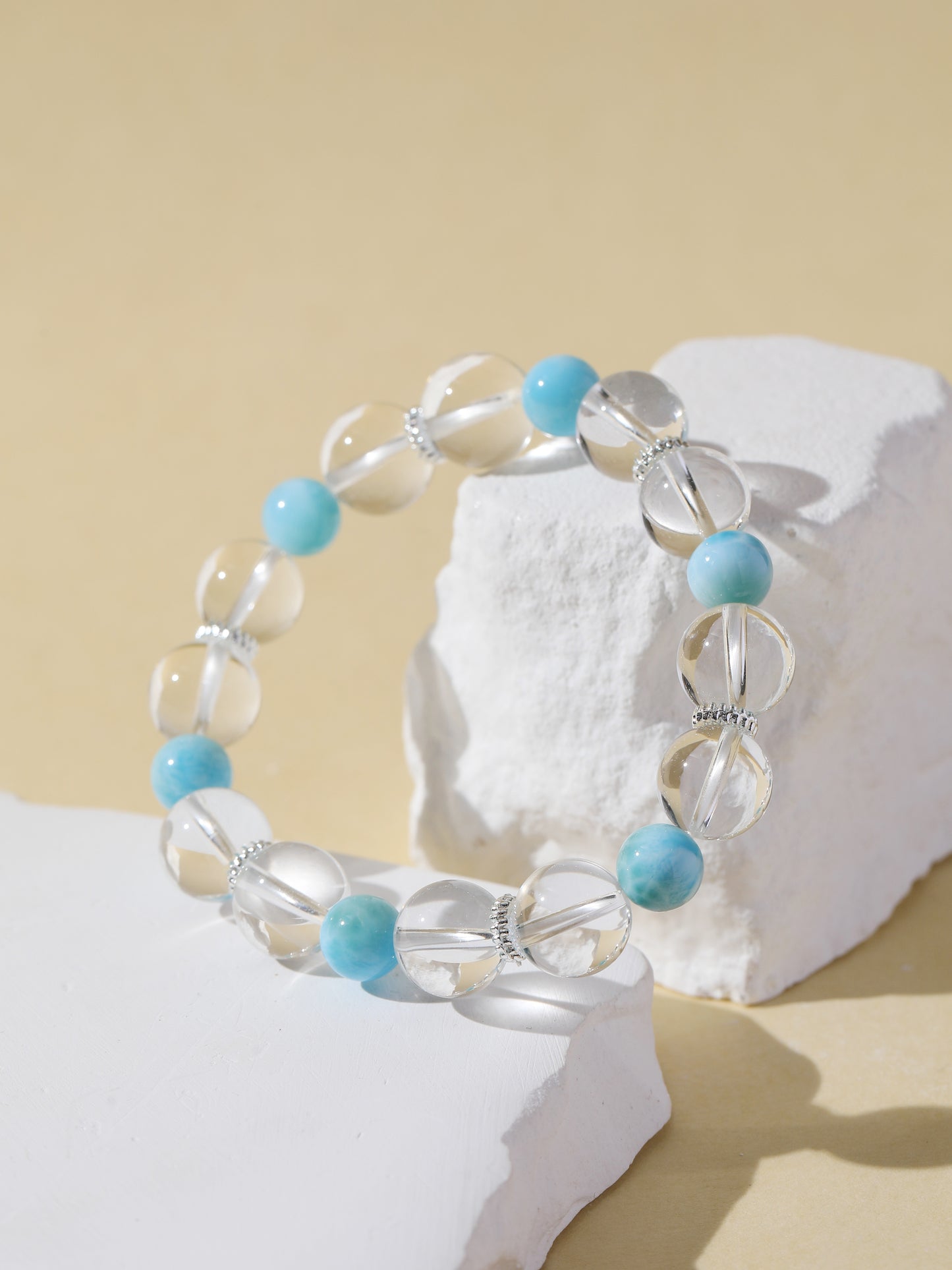 Clear Quartz & Larimar Bracelet