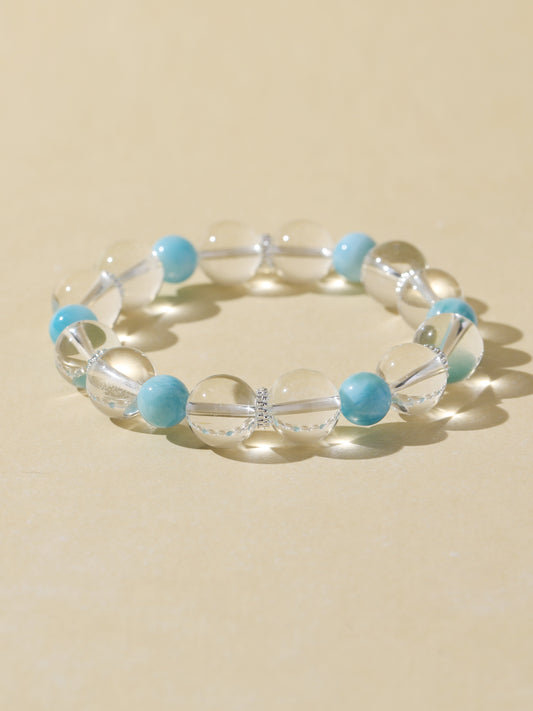Clear Quartz & Larimar Bracelet