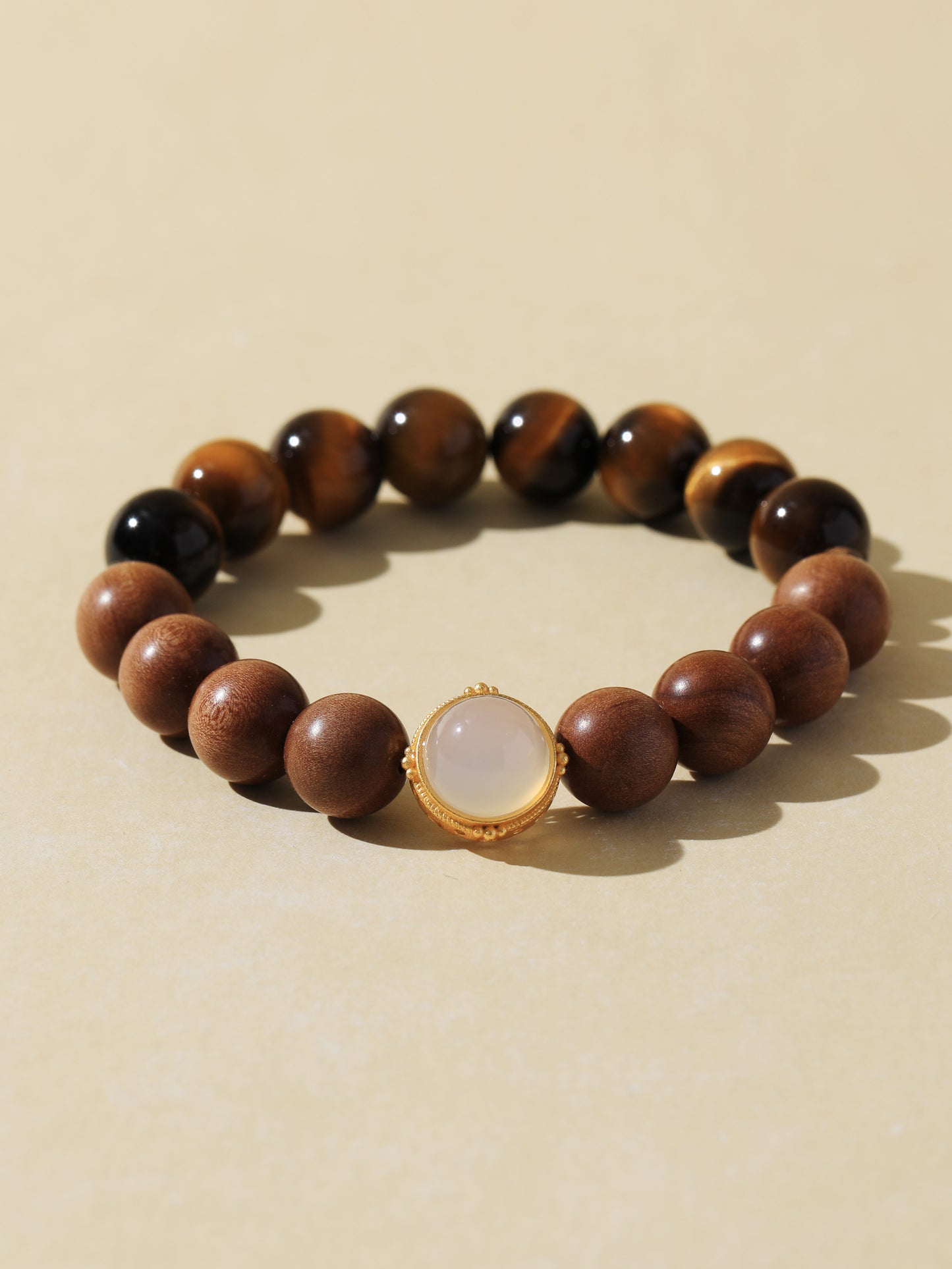 Black Tiger's Eye & Sandalwood Bracelet