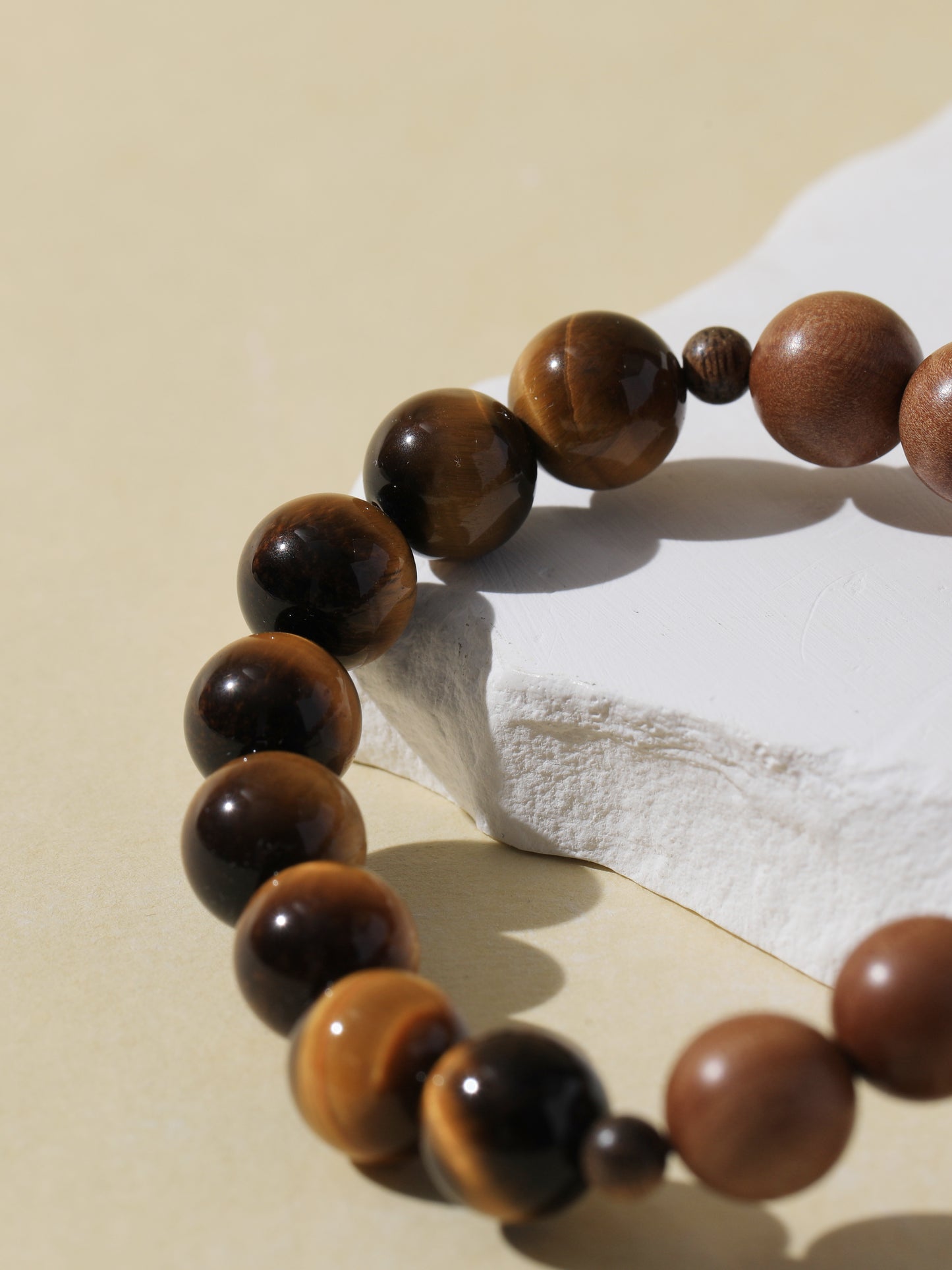 Black Tiger's Eye & Sandalwood Bracelet