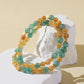 Double-Wrap Blue-Green Quartz & Golden Rutilated Quartz Bracelet