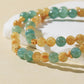 Double-Wrap Blue-Green Quartz & Golden Rutilated Quartz Bracelet