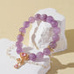 Purple Rabbit Hair Quartz Bracelet with Chain