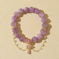 Purple Rabbit Hair Quartz Bracelet with Chain