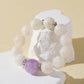 White Snowflake Stone & Purple Rabbit Hair Quartz Bracelet