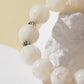 White Snowflake Stone & Purple Rabbit Hair Quartz Bracelet