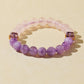 Purple Rabbit Hair Quartz & Rose Quartz Bracelet