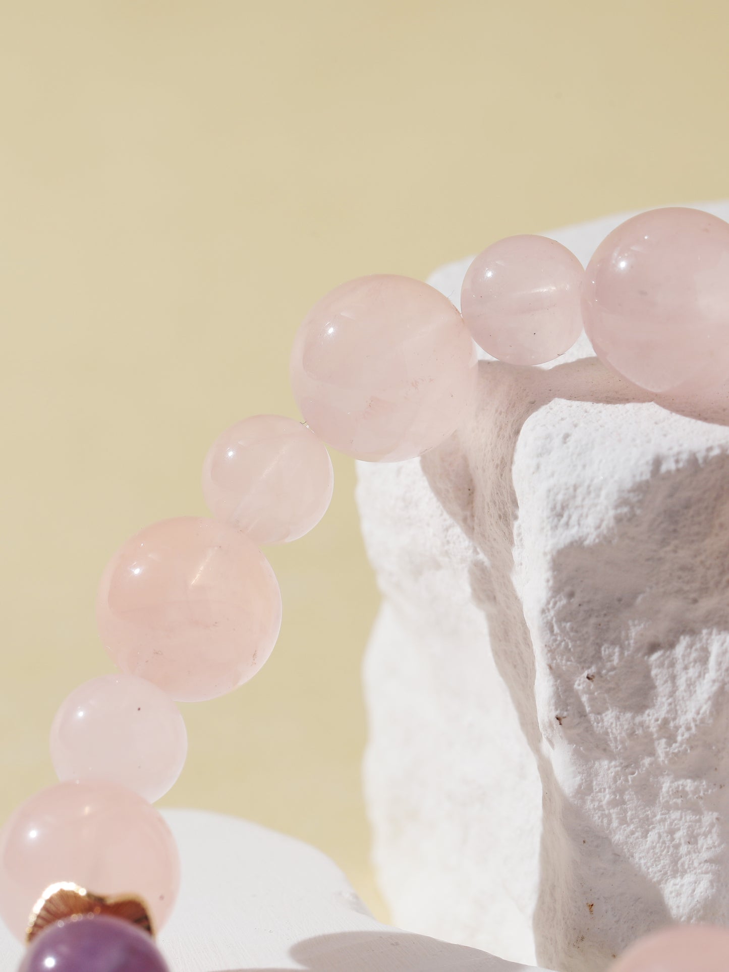 Rose Quartz & Purple Rabbit Hair Quartz Bracelet