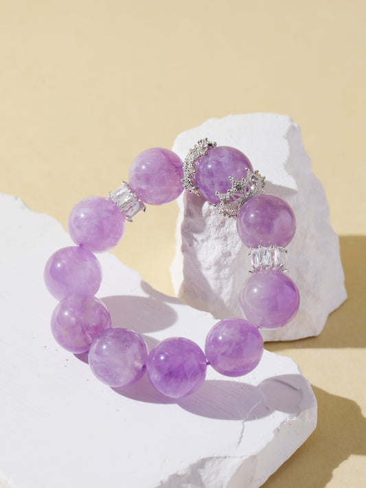 Purple Rabbit Hair Quartz Bracelet