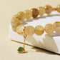 Golden Rutilated Quartz Bracelet with Butterfly