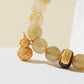 Golden Rutilated Quartz & Agarwood Bead Bracelet
