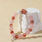 Rose Quartz, Strawberry Quartz & White Snowflake Stone Bracelet
