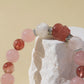 Rose Quartz, Strawberry Quartz & White Snowflake Stone Bracelet