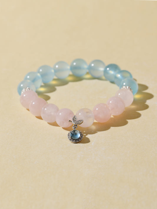 Aquamarine & Rose Quartz Bracelet
