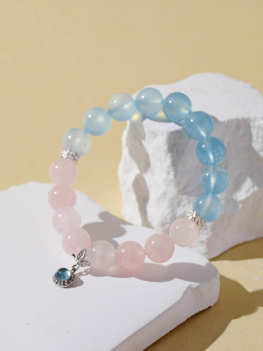 Aquamarine & Rose Quartz Bracelet