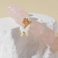 Rose Quartz Bracelet with White Butterfly