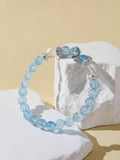 Glacier Blue Aquamarine & Clear Quartz Bracelet