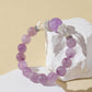 Purple Hair Quartz & Clear Quartz Bracelet