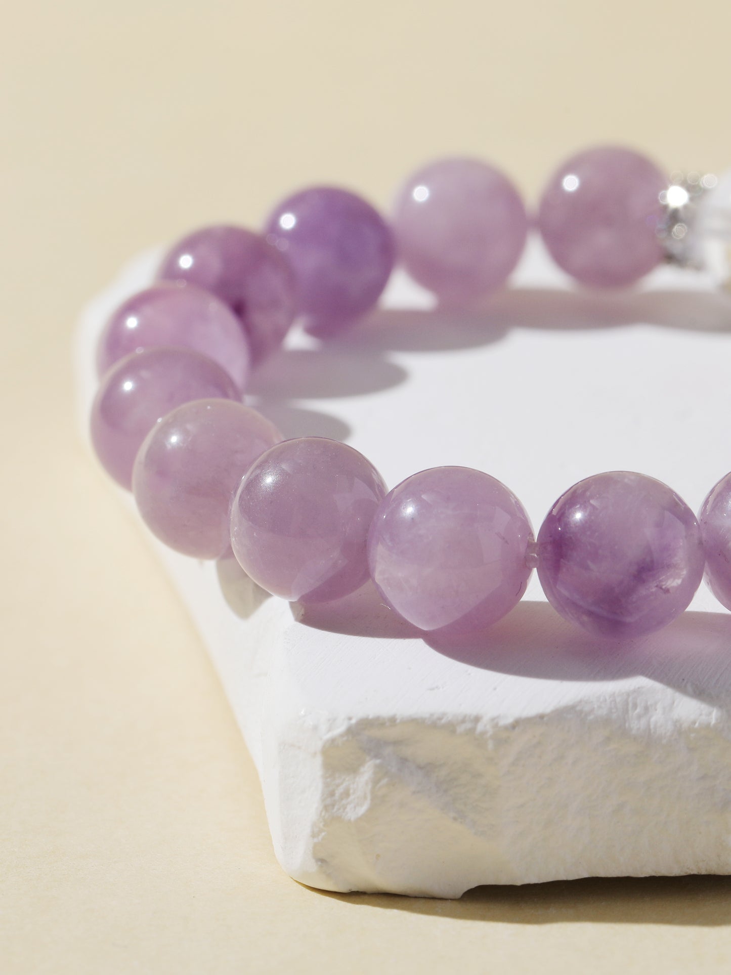 Purple Hair Quartz & Clear Quartz Bracelet