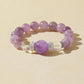 Purple Hair Quartz & Clear Quartz Bracelet