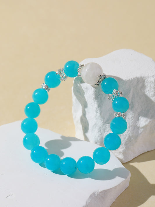 Amazonite & White Snowflake Quartz Bracelet