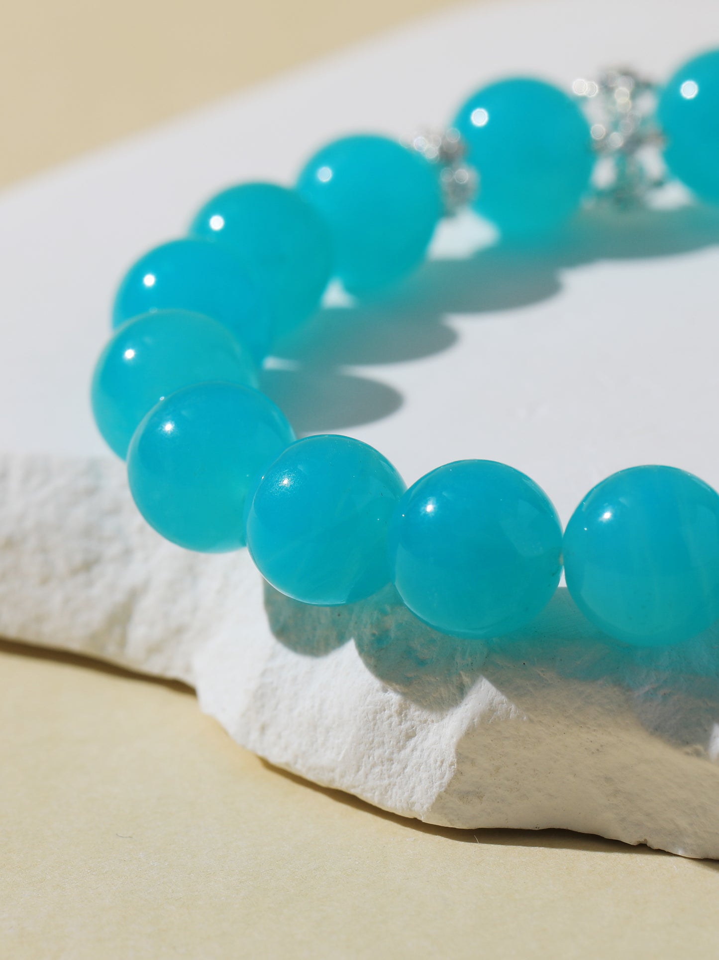 Amazonite & White Snowflake Quartz Bracelet