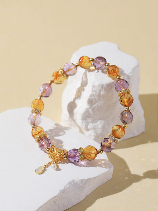 Faceted Amethyst & Citrine Bracelet
