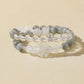 Double-Wrap Grey Hair Quartz & White Cat’s Eye & Clear Quartz Bracelet