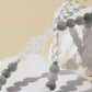 Double-Wrap Grey Hair Quartz & White Cat’s Eye & Clear Quartz Bracelet