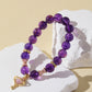 Amethyst Bracelet with Rose Quartz Planet Pendant