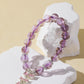 Amethyst Bracelet with Pink Butterfly Charm