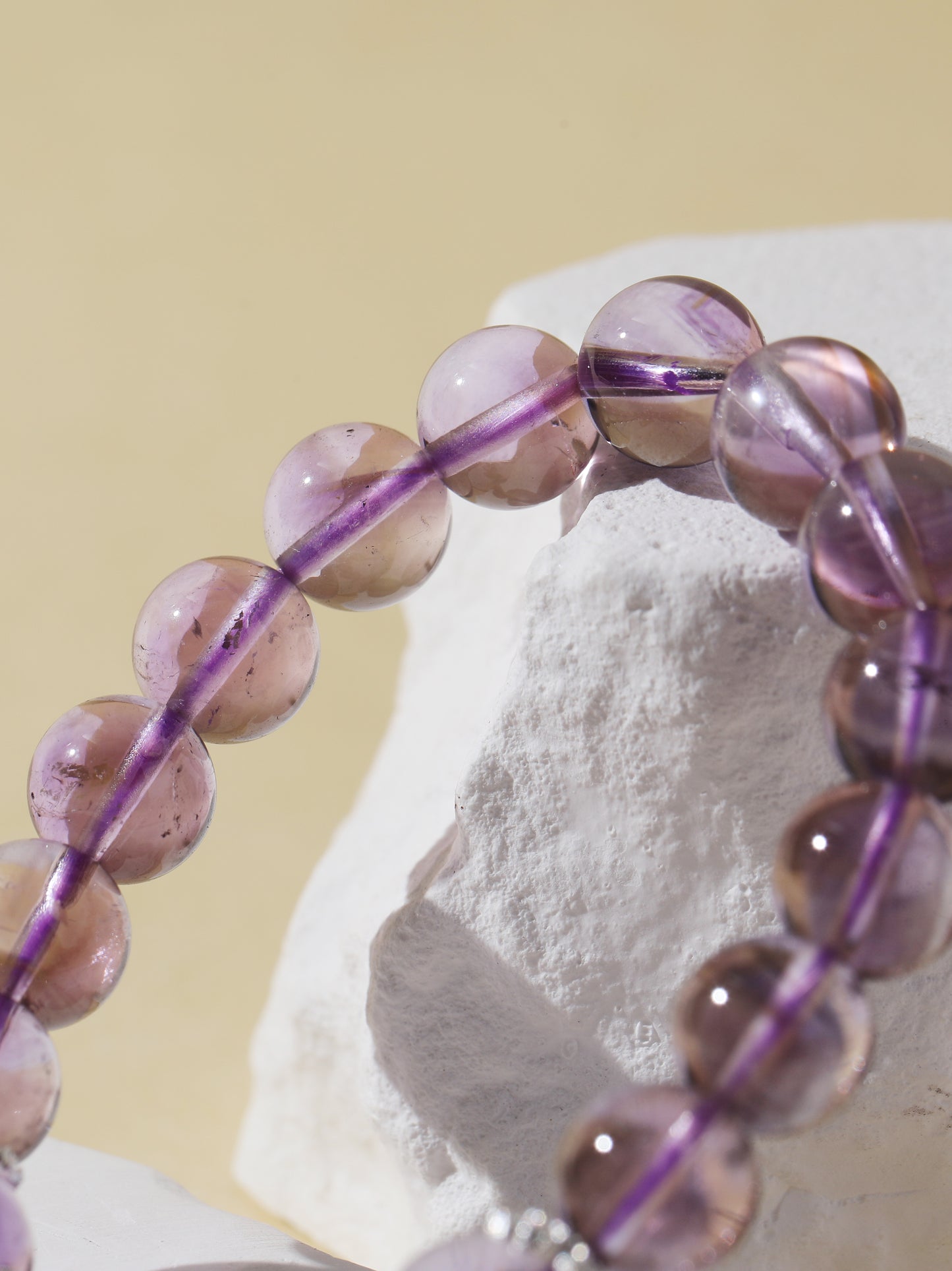 Amethyst Bracelet with Pink Butterfly Charm