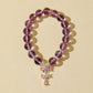 Amethyst Bracelet with Pink Butterfly Charm