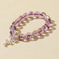 Amethyst Bracelet with Pink Butterfly Charm