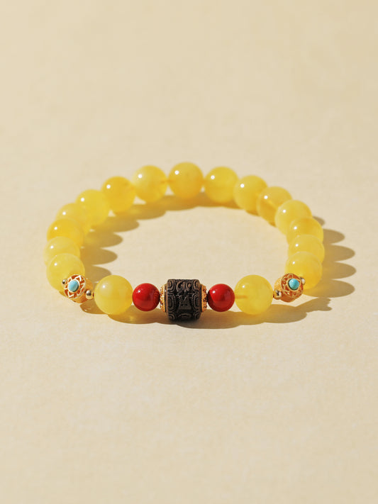 Amber & Cinnabar Bracelet